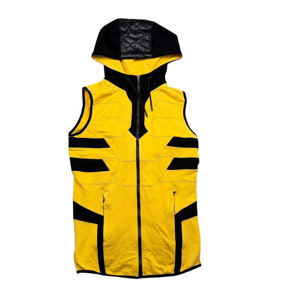 SUPERX Sleeveless Hoodie Men L Yellow Black Wolverine Inspired Cosplay Vest